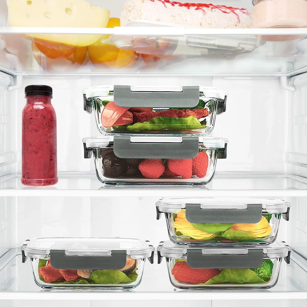 Glass Meal Prep Containers, Glass Food Storage Containers with lids, Lunch Containers -Pack of 10 (22 oz) Glass Meal Prep Containers, Glass Food Storage Containers with lids, Lunch Containers -Pack of 10 (22 oz)